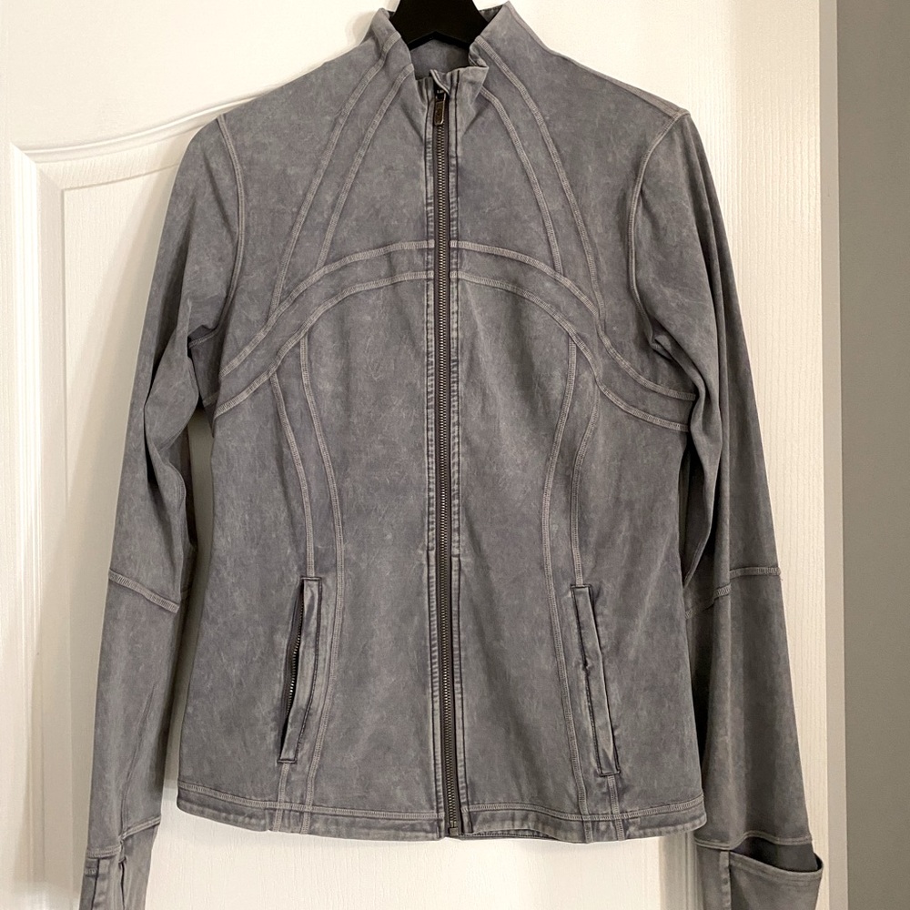 Lululemon denim acid wash distressed define jacket size 10